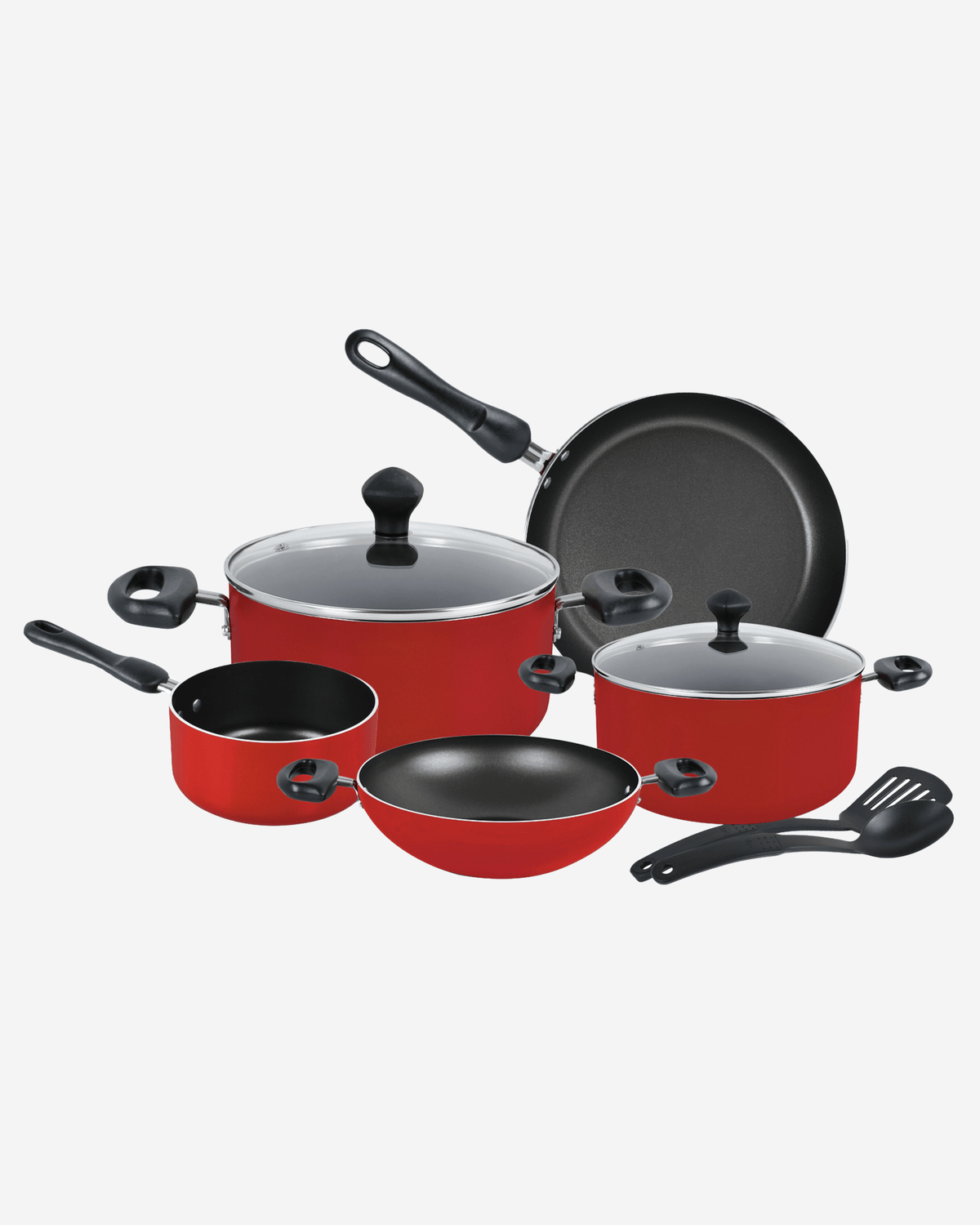 Prestige Cookware Set 9Pc Value Pack Non-Stick Red