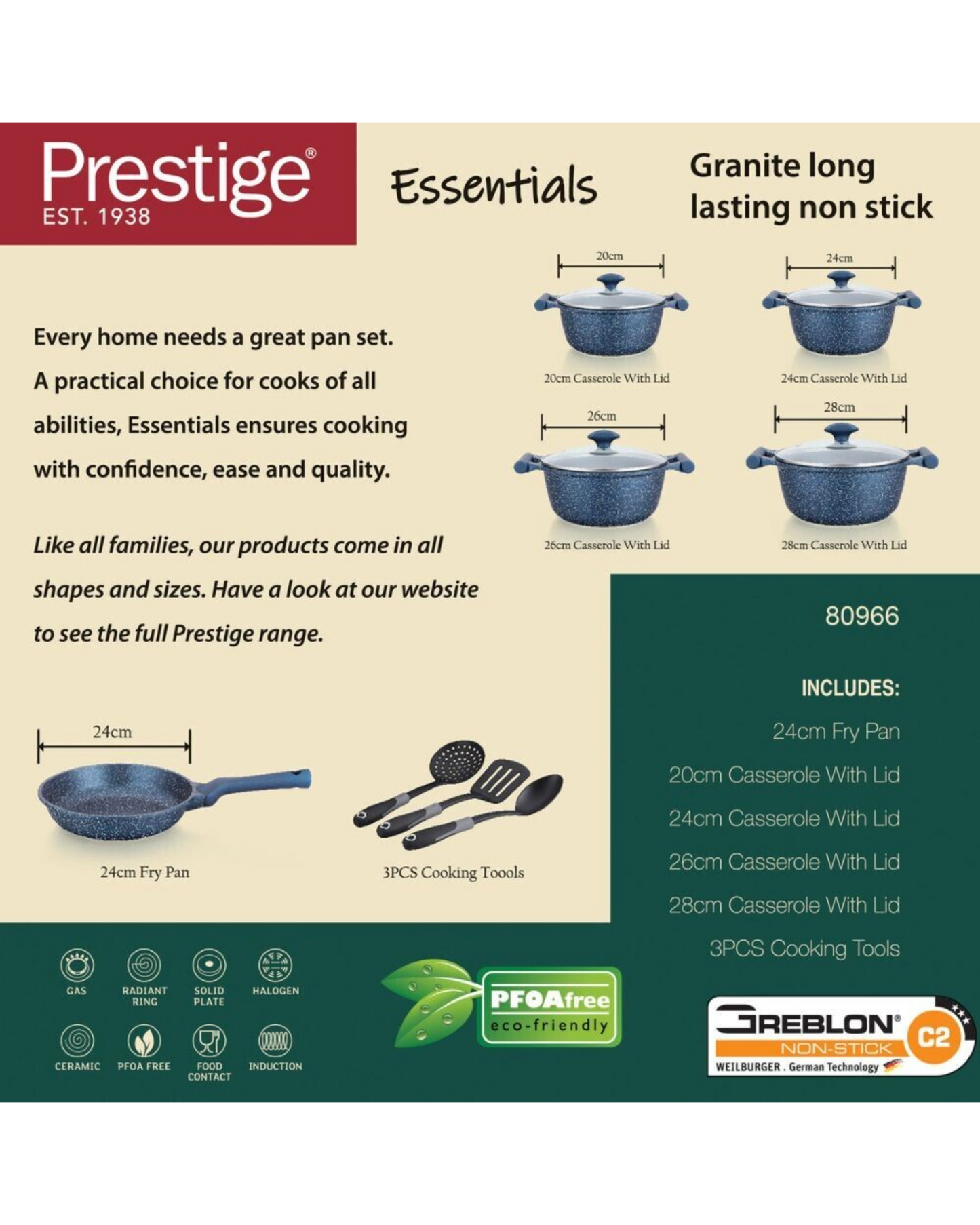 Prestige Granite Set 12Pc Green