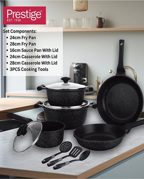 Prestige Granite Set 6Pc Black