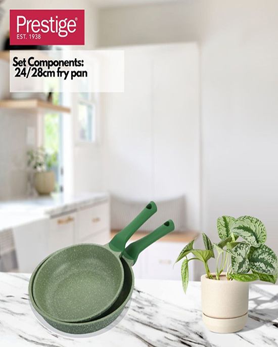 Prestige Granite Combo 2Pc Fry Pan 24+28Cm Green