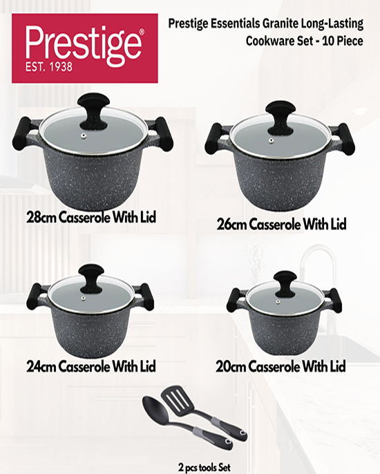 Prestige Granite Set 10Pc Black