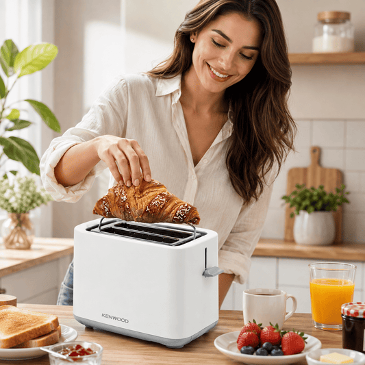 Kenwood Toaster 2 Slice Bread Toaster with Integrated Bun Warmer, Adjustable Browning Control, Automatic Pop Up & Cancel Function White -TCP01.A0WH (ESMA Certified)