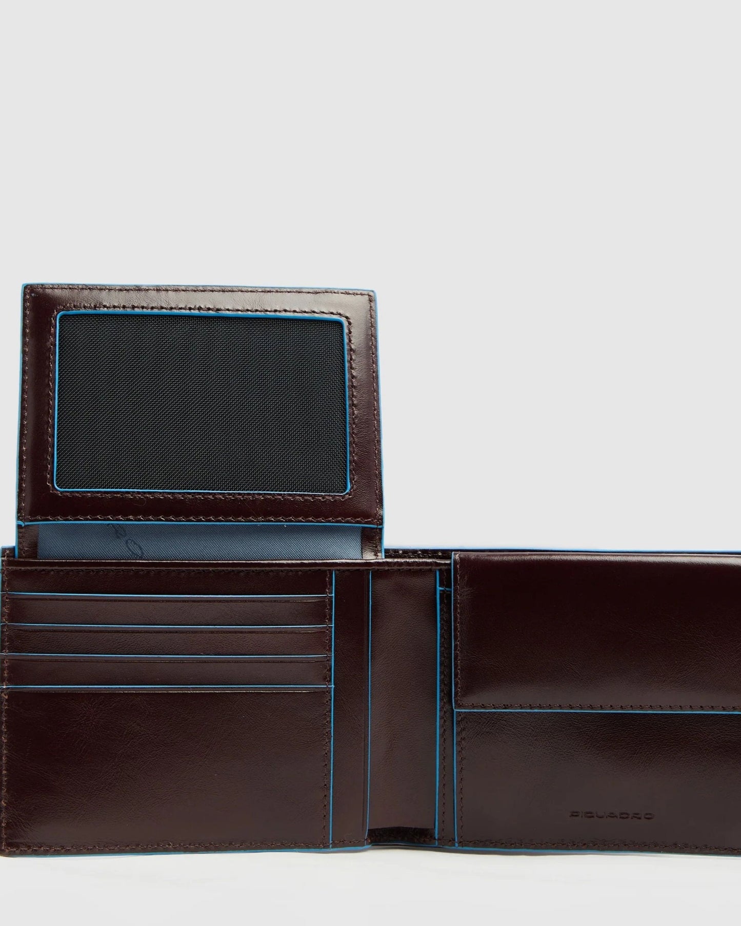 Piquadro Blue Square RFID Protection Leather Wallet Mahogany