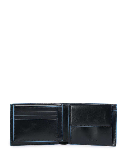 Piquadro Blue Square RFID Protection Leather Wallet Blue