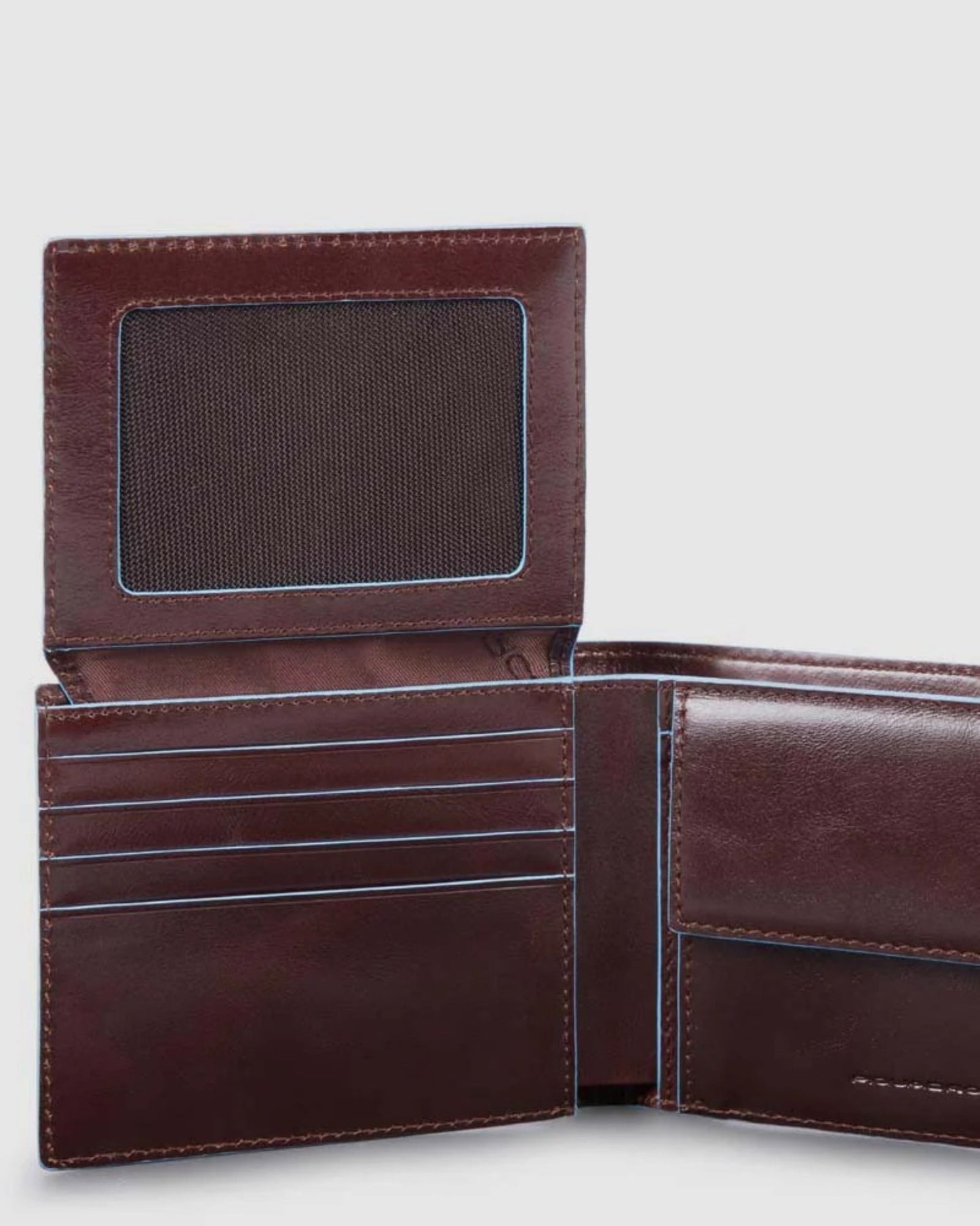 Piquadro Blue Square RFID Protection Leather Wallet Mahogany