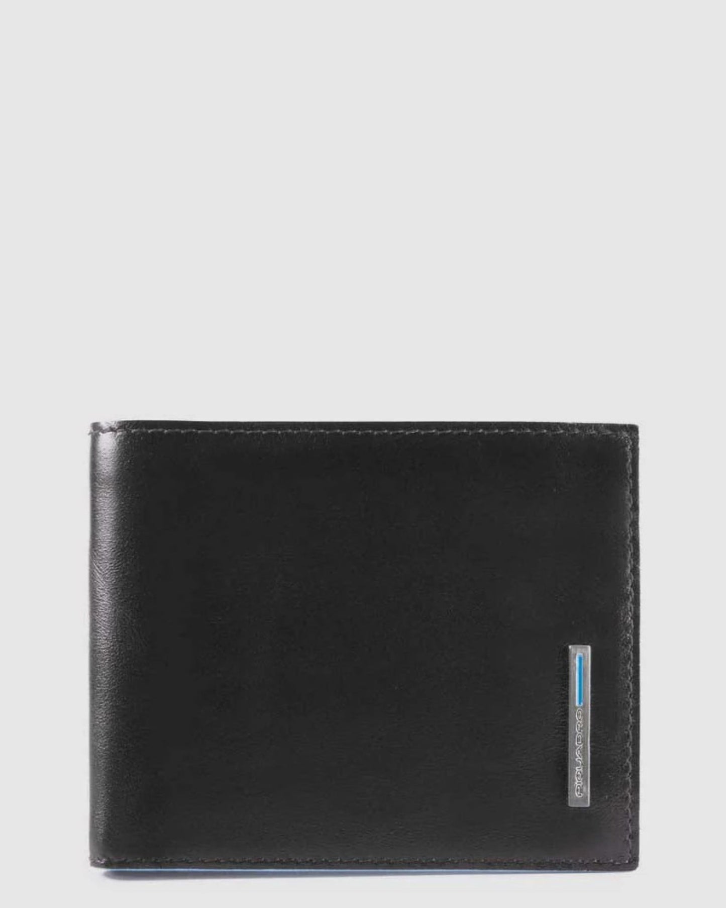 BLUE SQUARE MEN¿S LEATHER WALLET WITH FLIP UP ID WINDOW COIN POCKET CREDIT CARD SLOTS AND RFID PROTECTION BLACK