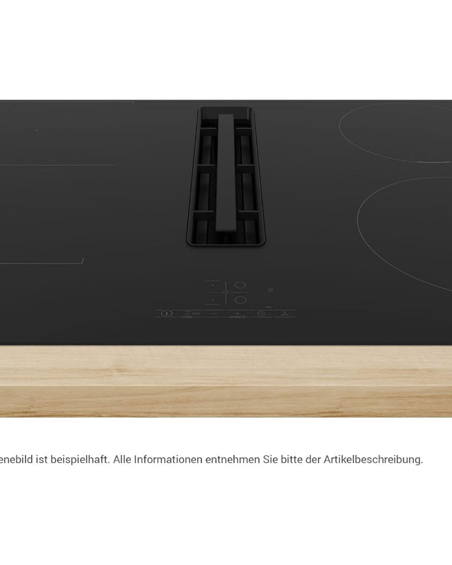 Bosch, 80 cm, Frameless Venting Induction Hob + Downdraft Extractor – PVS811B16E Black