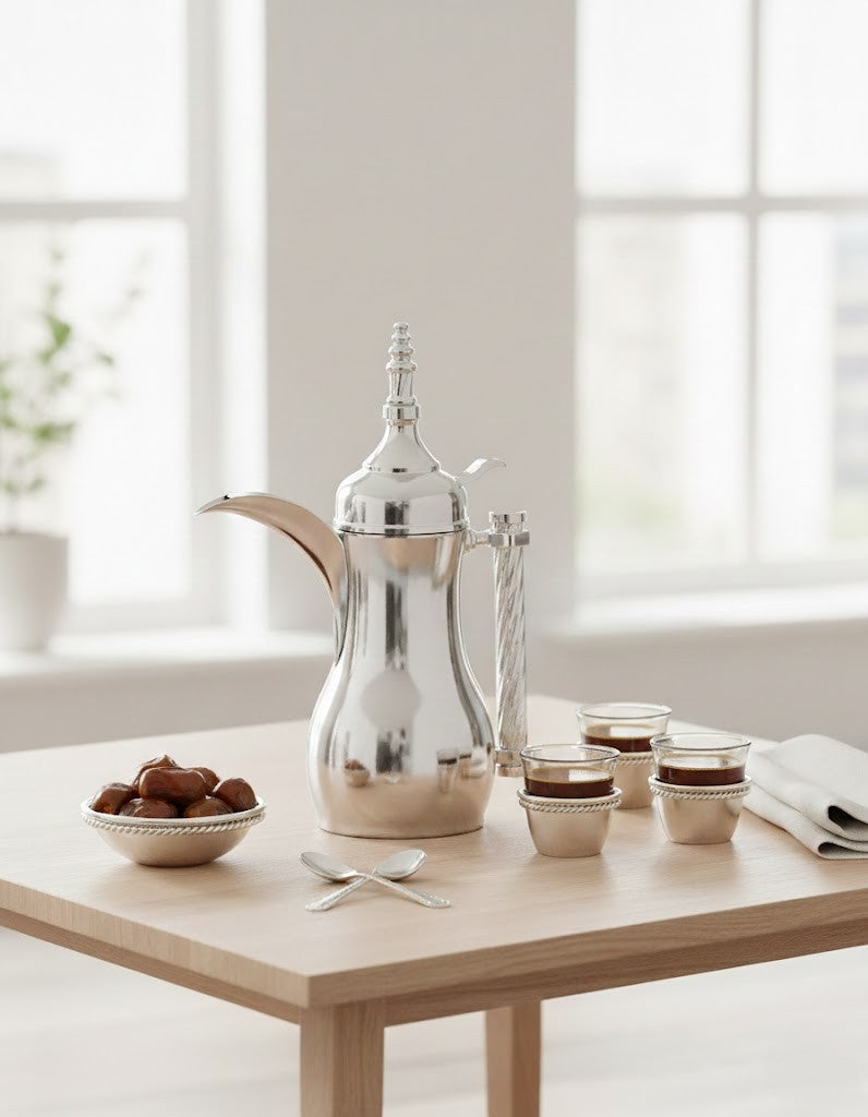 Pantazelos Cir Silver Plated Arabic Coffee Cup Matt With Silver Plated  Bordour Shiny Handle Twisted