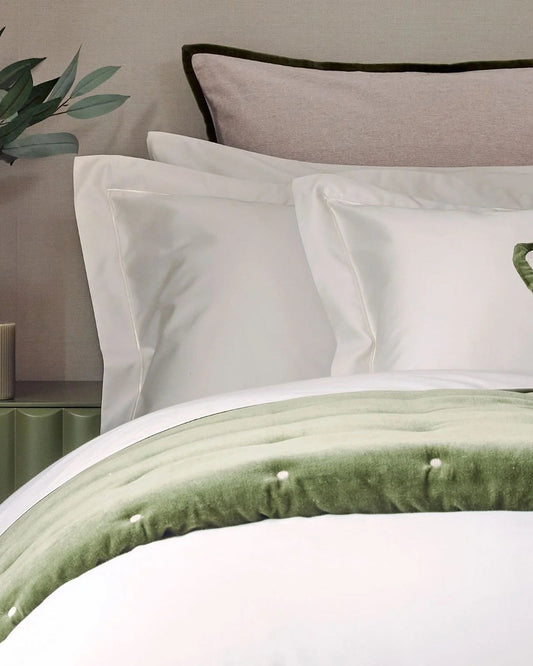 Christy "500TC Hygro Cotton Sateen" Bed Linen with Boarder Stitch - Parchment