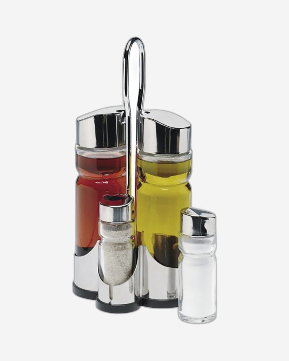 Cuisine Art Soda Lime Glass Condiment Set, 5 Pieces, Transparent