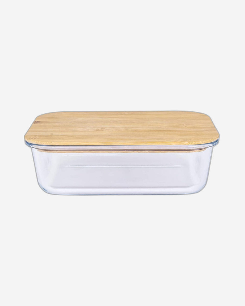 Glass Container Rectangle Cuisine Art Rectangular Glass Food Container with Bamboo Lid Clear 150