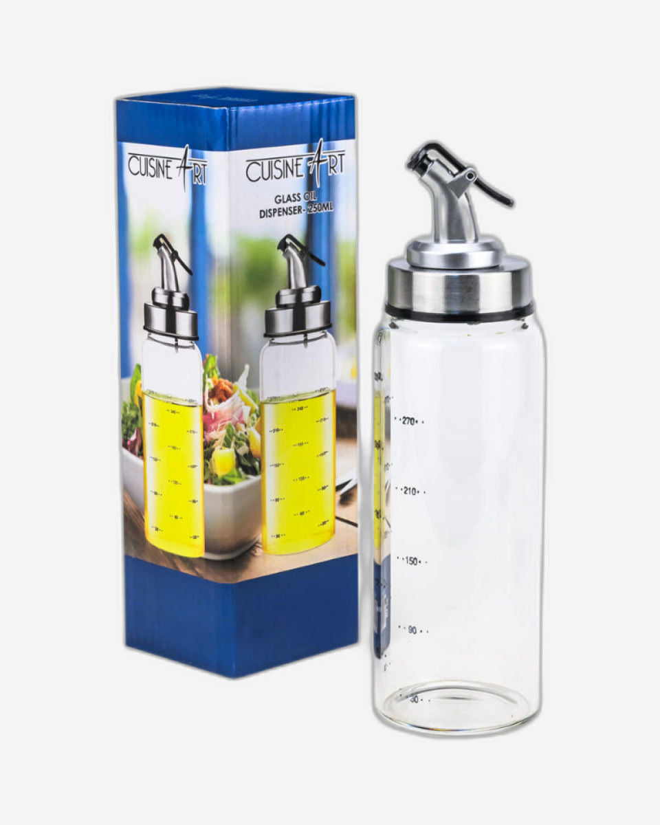 Cuisine Art Borosilicate Glass Oil Dispenser, 250ml, Transparent