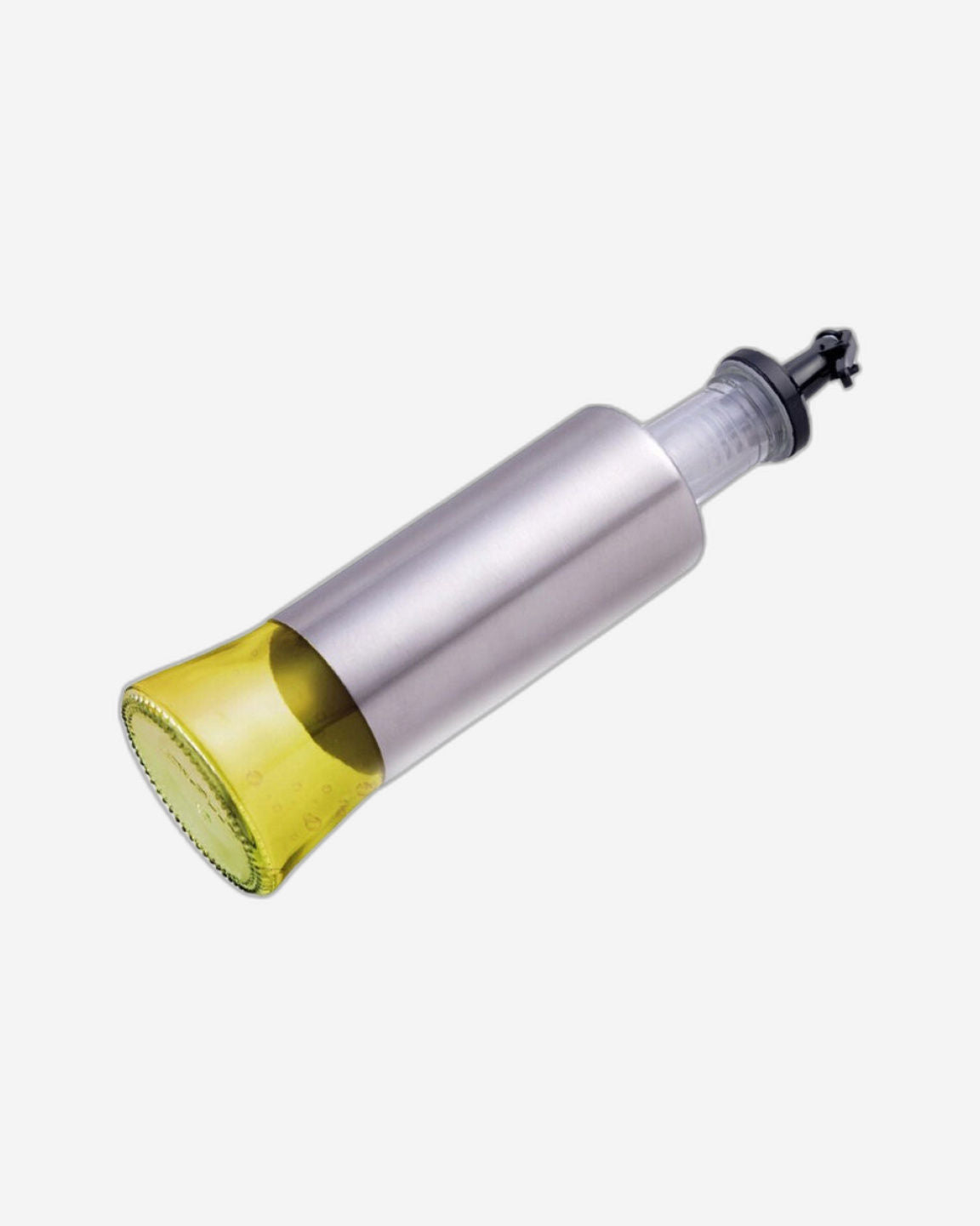 Cuisine Art Soda Lime Glass Oil Bottle, 300ml, Silver & Transparent