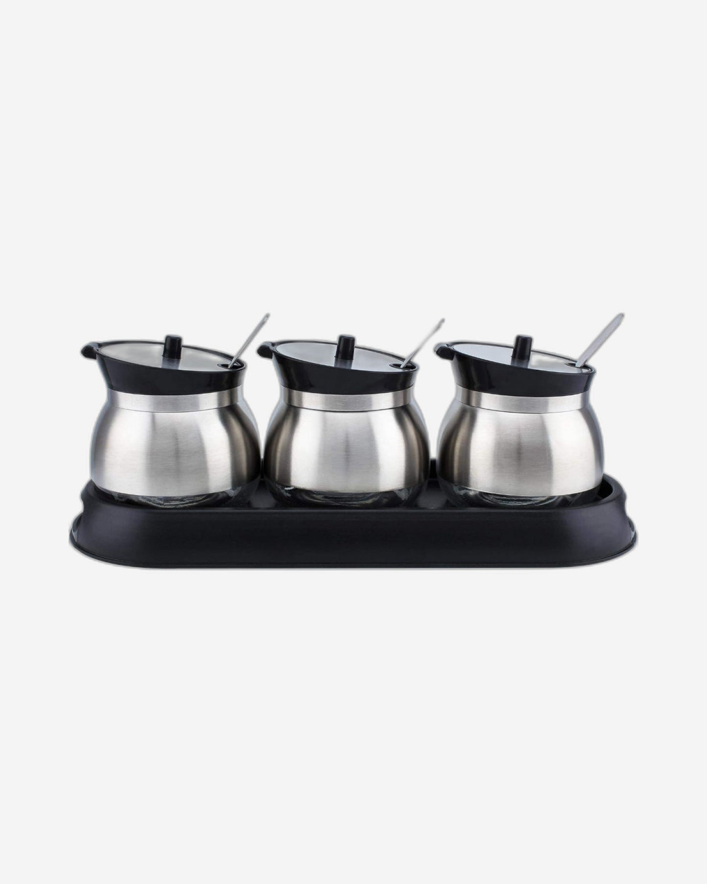 Cuisine Art Spice Jar Set 3Pc Black Stand