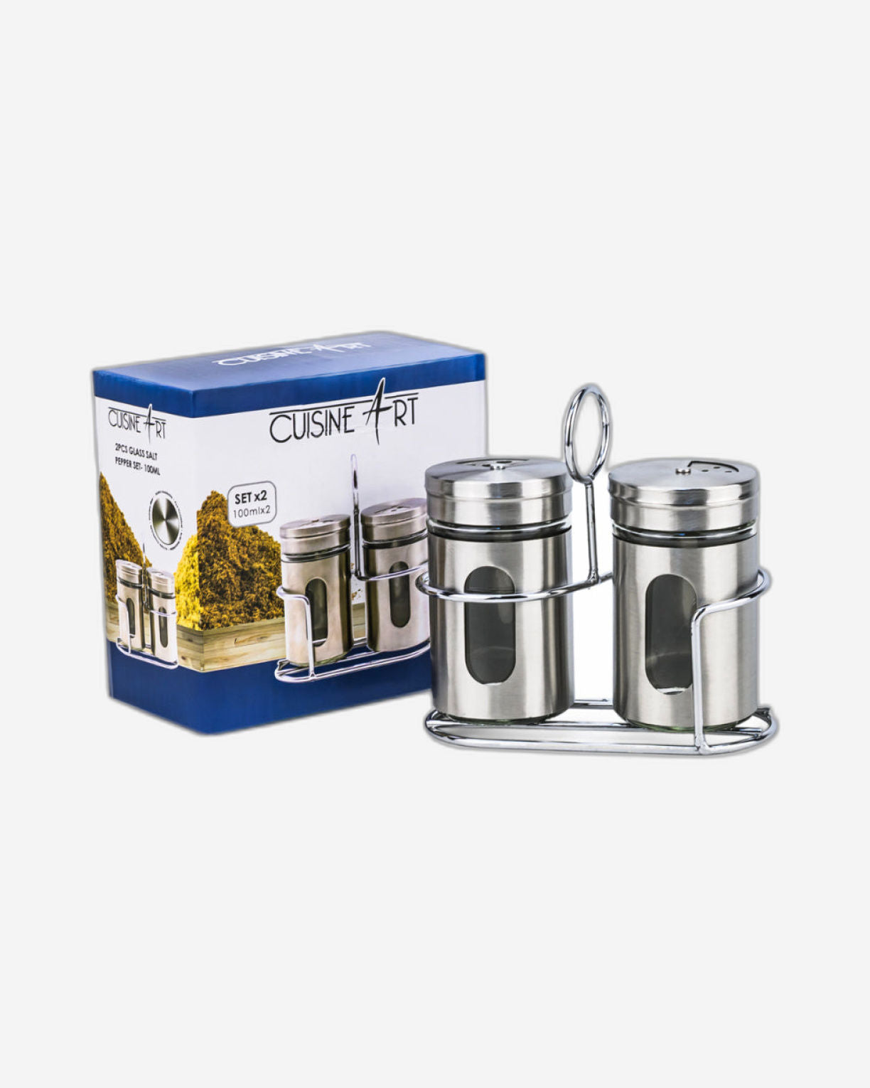 Cuisine Art Salt & Pepper Set 2Pc 100ml Silver