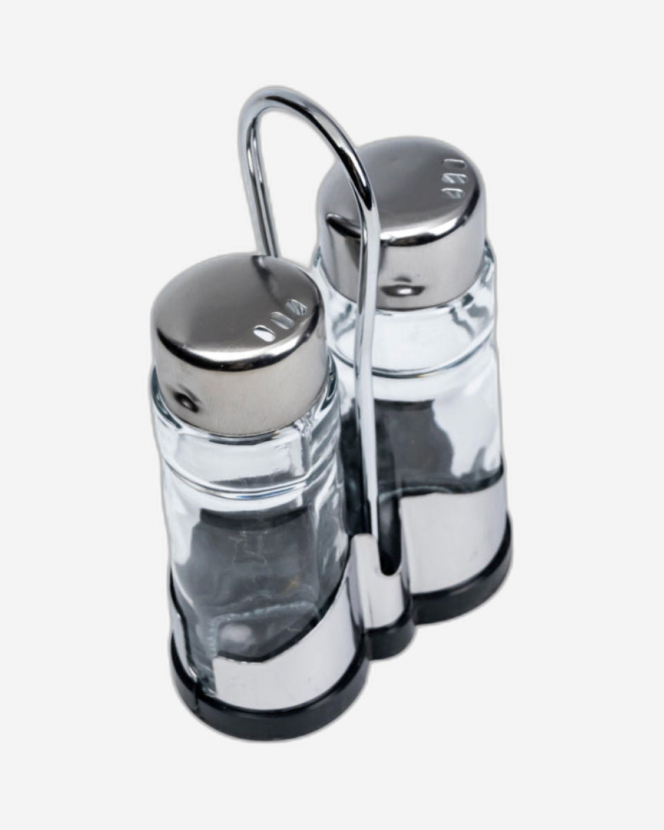 Cuisine Art Soda Lime Glass Salt Pepper Set, 40ml, 2 Pieces, Transparent