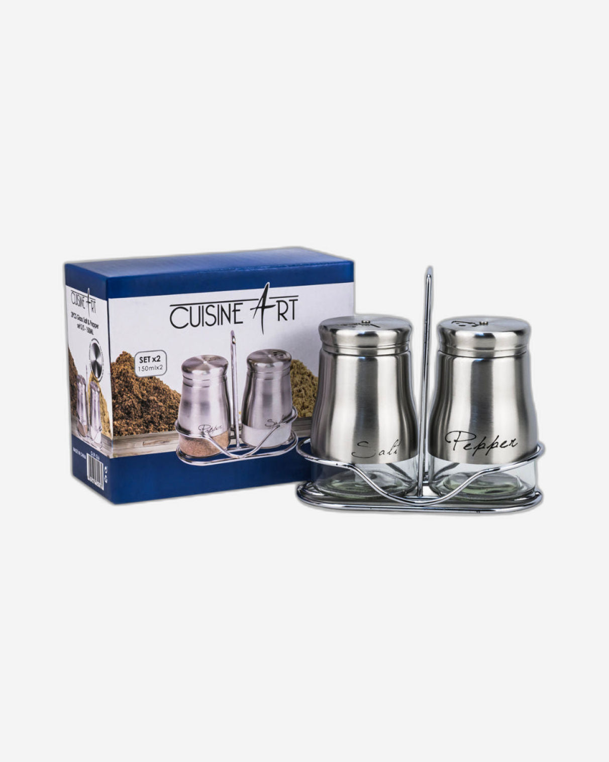 Cuisine Art Salt & Pepper Set 2Pc 150ml Silver