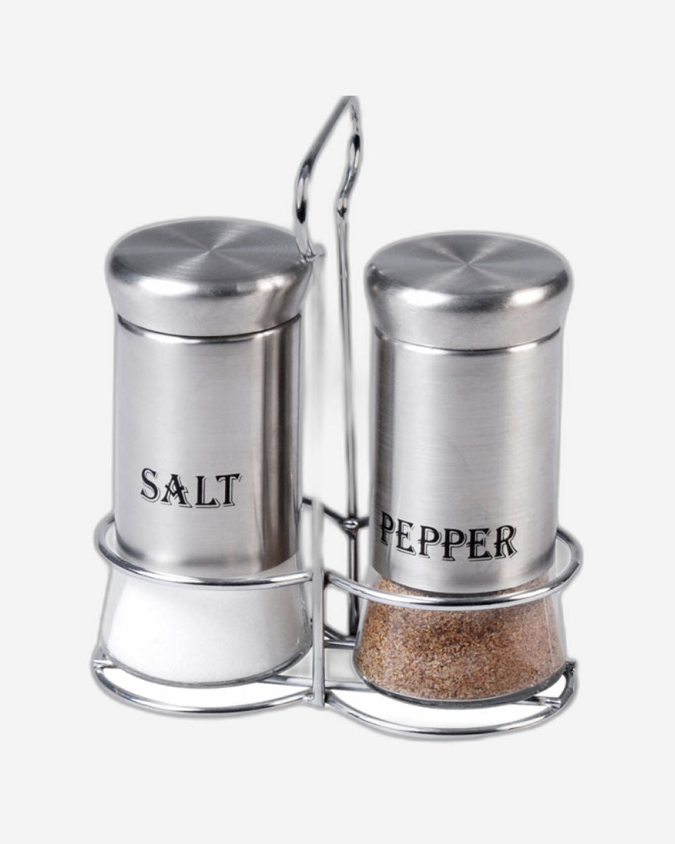 Cuisine Art Soda Lime Glass Salt & Pepper Set, 150ml, 2 Pieces, Silver