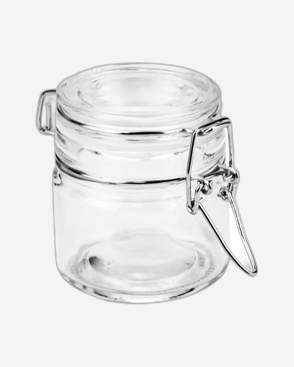 Cuisine Art Soda Lime Glass Jar with Clip, 110ml, Transparent