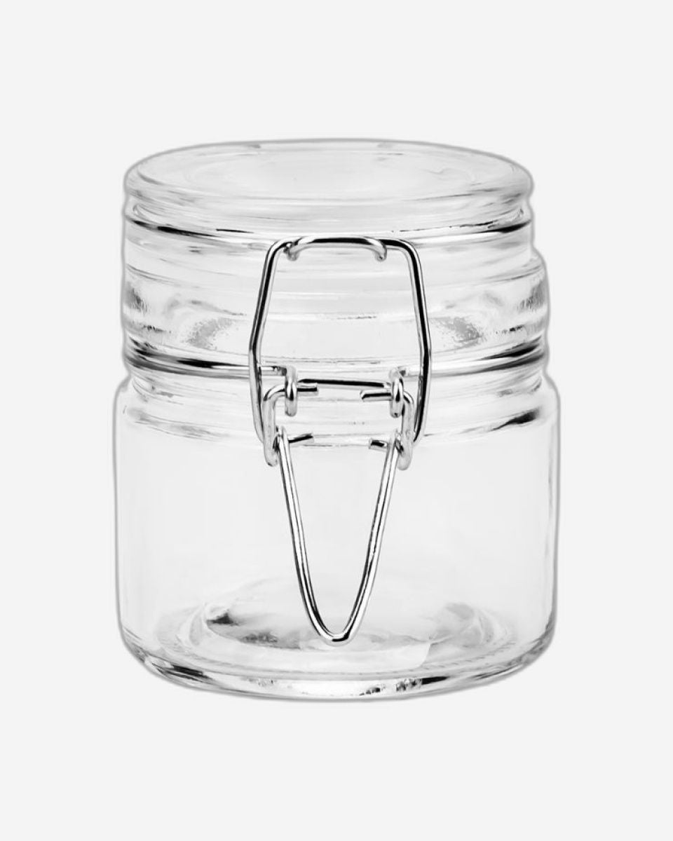 Cuisine Art Soda Lime Glass Jar with Clip, 110ml, Transparent