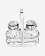 Cuisine Art Soda Lime Glass Salt Set with Stand, 50ml, 2 Pieces, Transparent