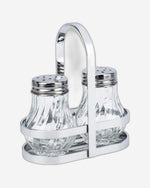 Cuisine Art Soda Lime Glass Salt Set with Stand, 50ml, 2 Pieces, Transparent