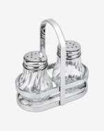 Cuisine Art Soda Lime Glass Salt Set with Stand, 50ml, 2 Pieces, Transparent