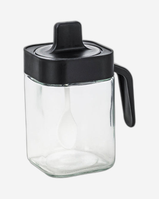 Cuisine Art Soda Lime Glass Spice Jar with Spoon, Transparent, 400ml
