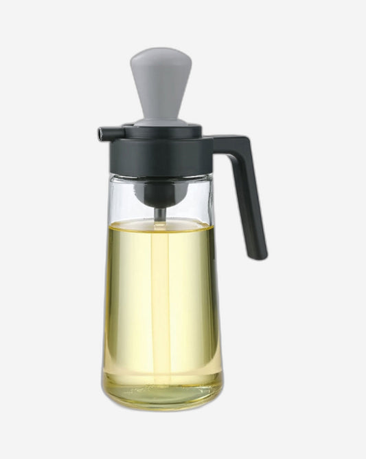 Cuisine Art Soda Lime Glass Vicky 2 in 1 Oil Dispenser with Brush, 550ml, Transparent