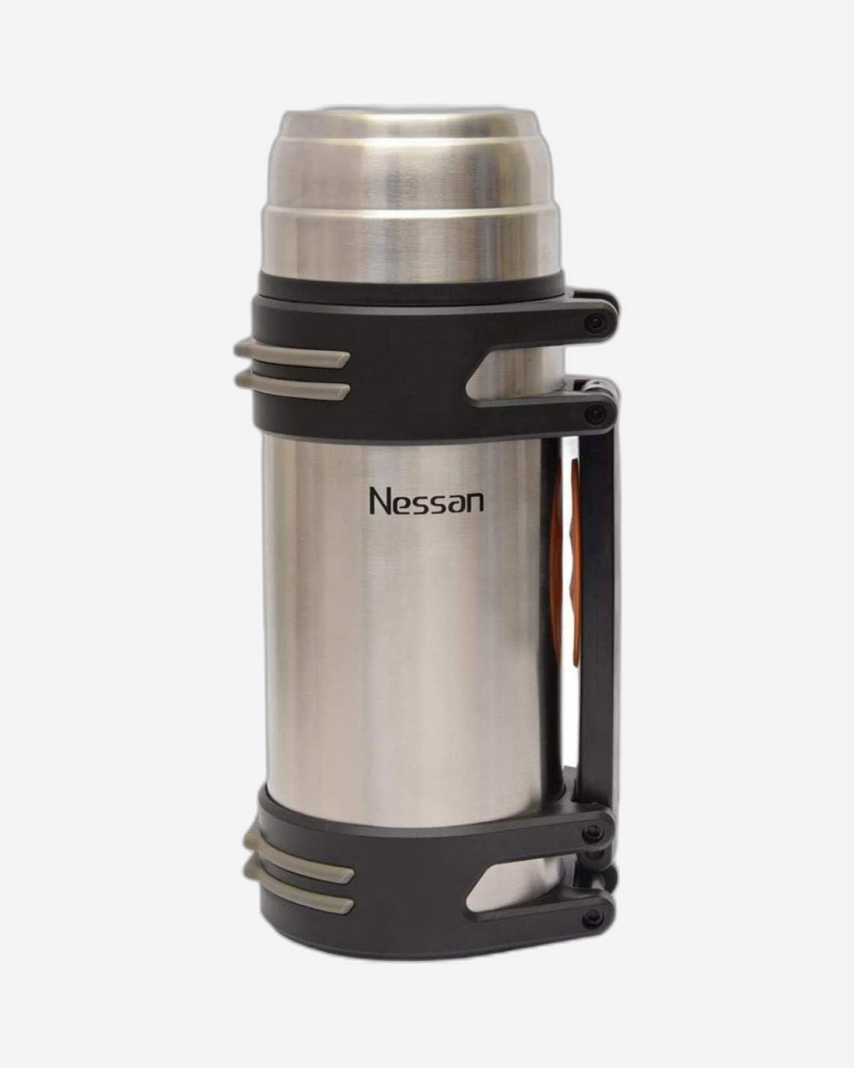 Nessan Stainless Steel Vacuum Flask - 1500ml | Large Capacity Double-Wall Insulated Flask for Hot & Cold Beverages | Durable Silver & Black