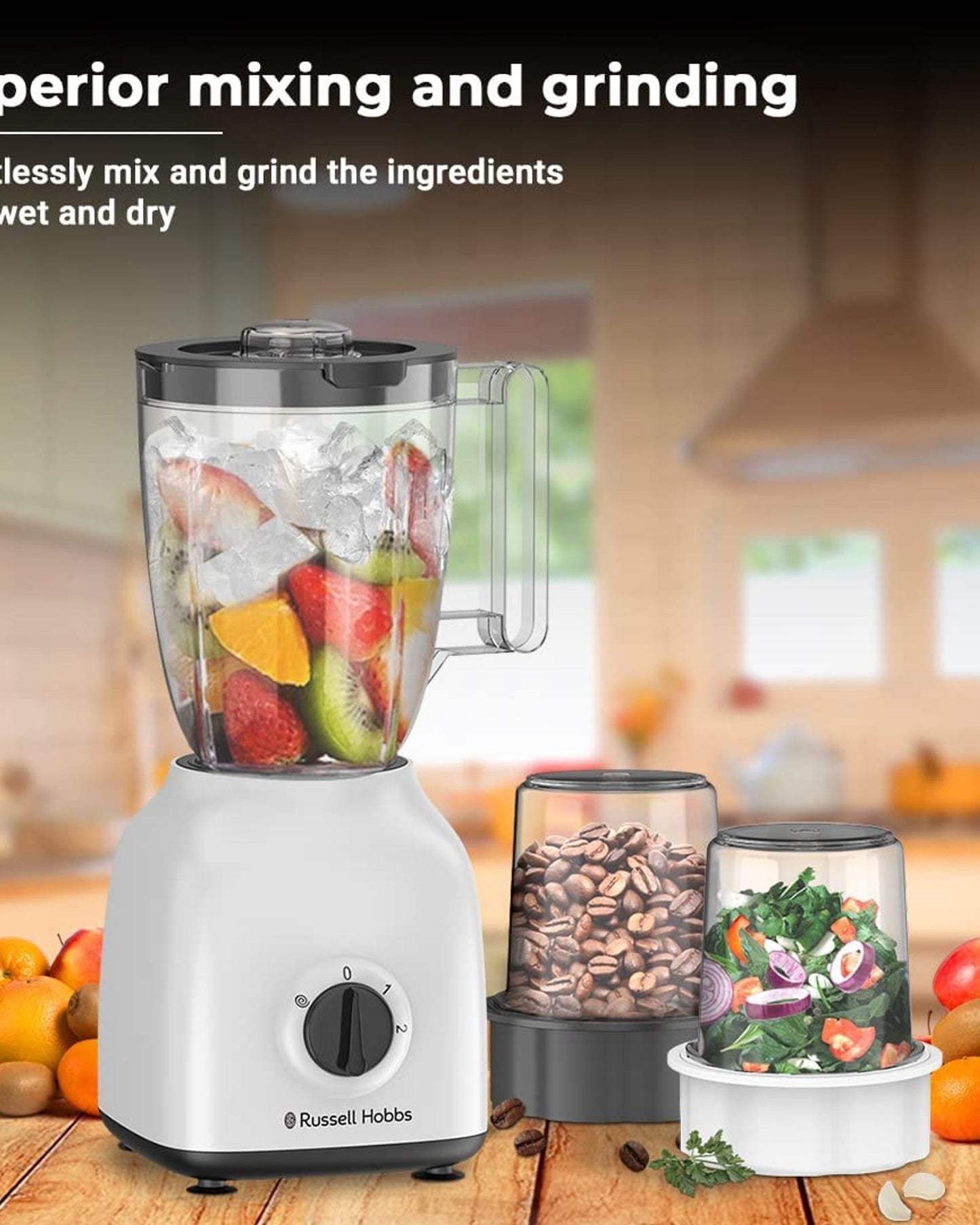 Russell Hobbs Blender with Mill and 2 Mills