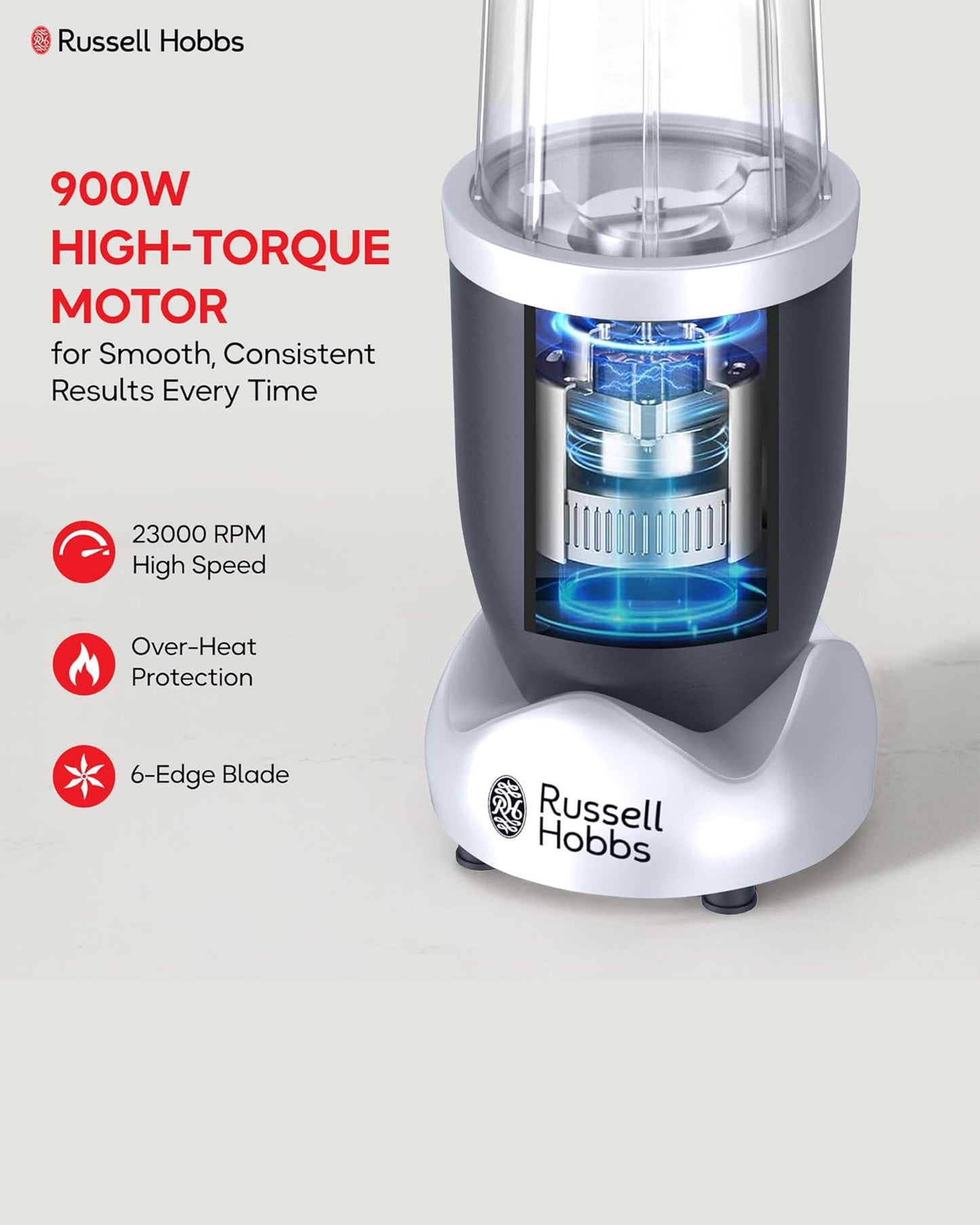 Russell Hobbs 900 Watts All in One Multi-Function High Speed Blender Black NBL02