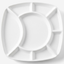 Shallow Porcelain Compartment Serving Plate