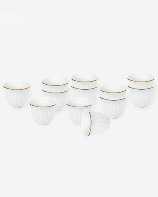 Shallow CAWA Cups with Gold Rim 12 pcs