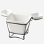 Shallow Porcelain Fries Holder with Stand