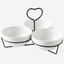 Shallow Round Bowl Set with Metal Black Stand