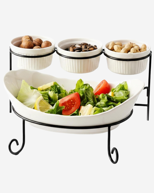 Shallow 4?Pc Porcelain Serving Set