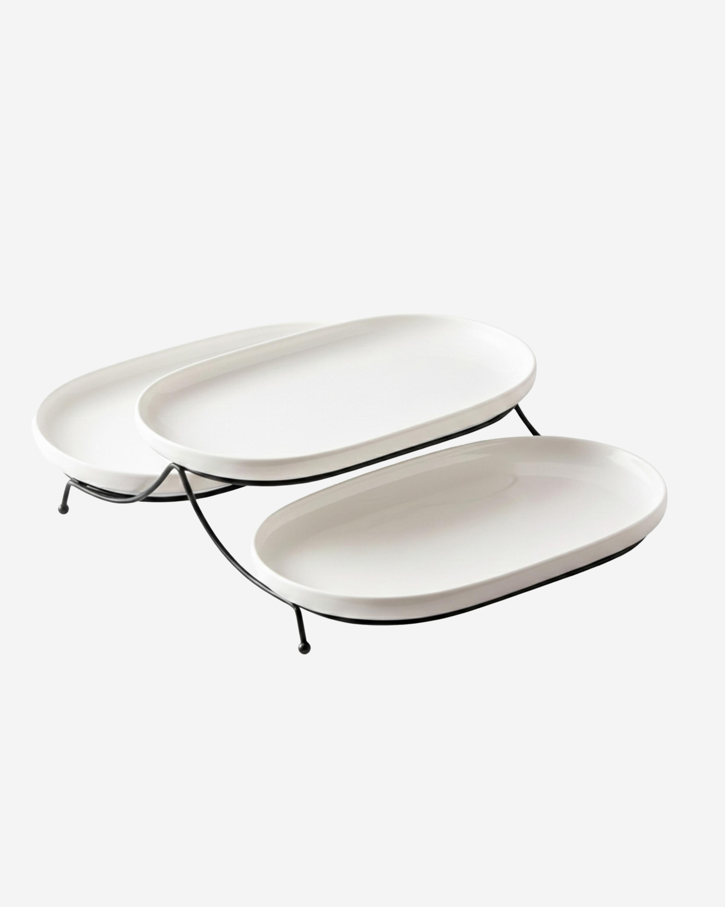 Shallow 3?Pc Porcelain Serving Set