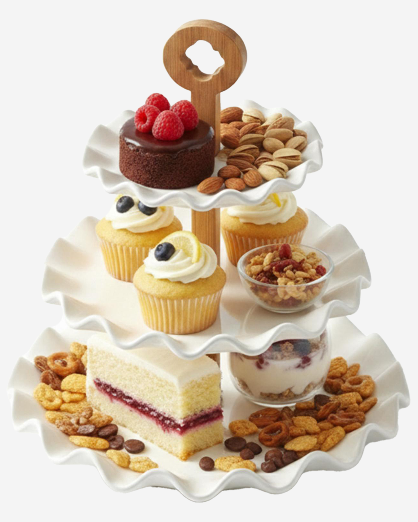 Shallow 3?Tier Porcelain Cake Stand