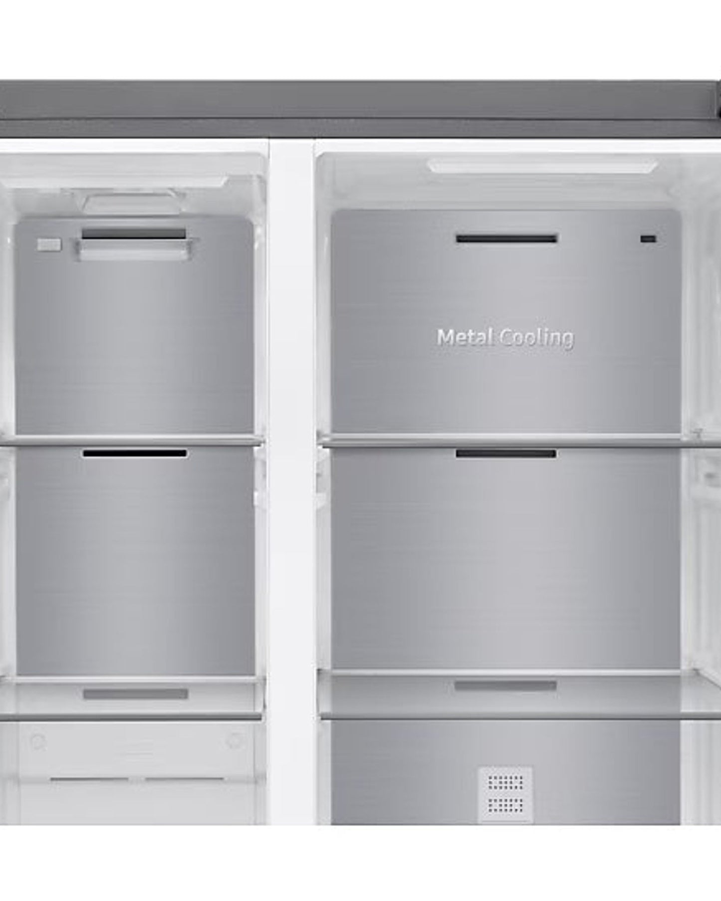 Samsung Bespoke AI 635L Side-by-Side Refrigerator, Black Finish, Water Dispenser, SpaceMax Design – RS70F64K1TAE (Milano Water Purifier Free)