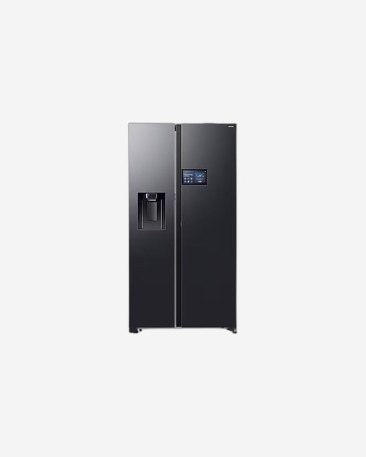 Samsung Bespoke AI 615L Side-by-Side Refrigerator, 9" LCD AI Home Screen, Black Finish, Water Dispenser – RS90F64D1FAE (Milano Water Purifier Free)