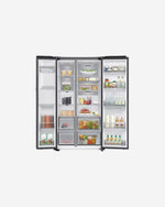 Samsung Bespoke AI 591L Side-by-Side Refrigerator with Family Hub Screen, SpaceMax Technology – RS90F66B1FAE (Milano Water Purifier Free)