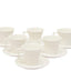Shallow 12-Piece Tea Cup and Saucer Set, White, 200 ml, Bone China - Elegant and Durable Tea Set for Every Occasion