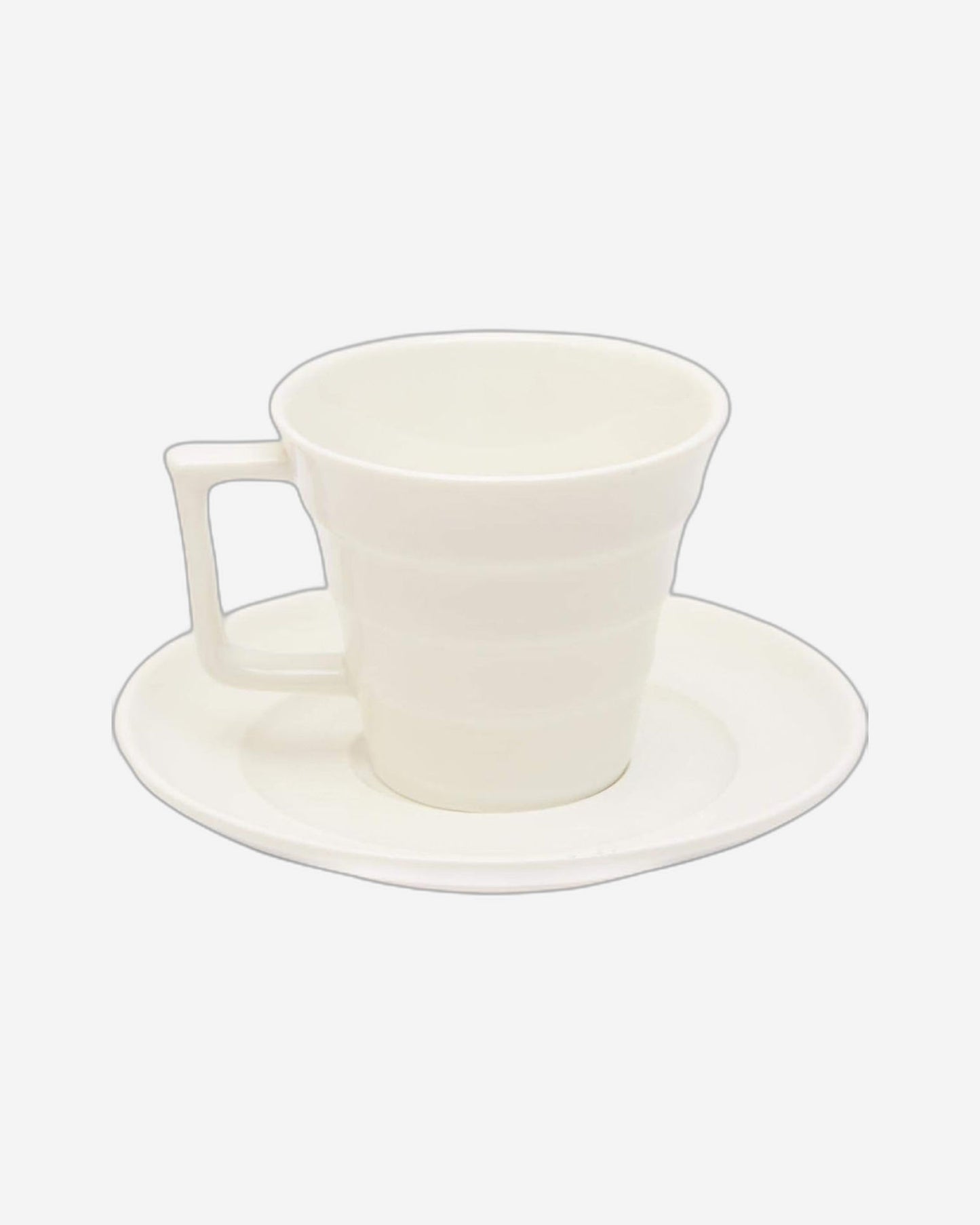 Shallow 12-Piece Tea Cup and Saucer Set, White, 200 ml, Bone China - Elegant and Durable Tea Set for Every Occasion
