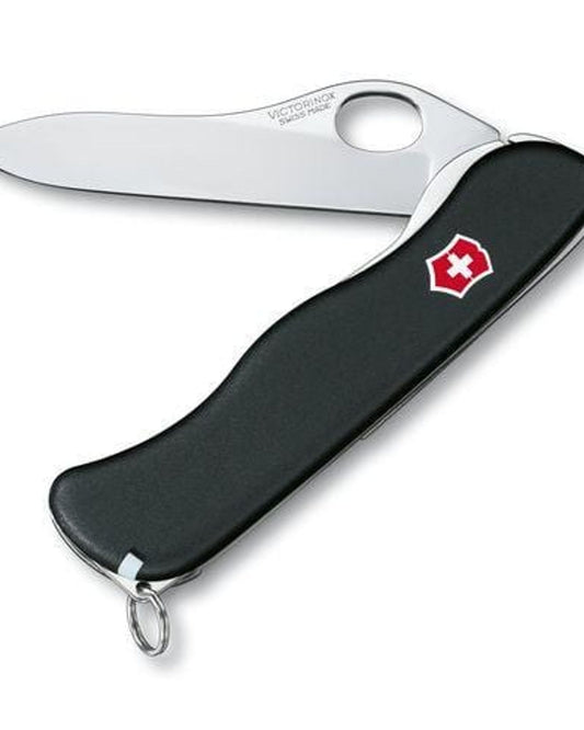 Victorinox Swiss Army Knife 111mm Lockblade Knife Sentinel Clip One Hand Non-Wavy Black With 5 Functions - 0.8416.M3