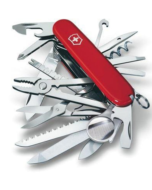 Victorinox Swiss Army Swiss Champ Medium Pocket Knife 91mm Red With 33 Functions - 1.6795