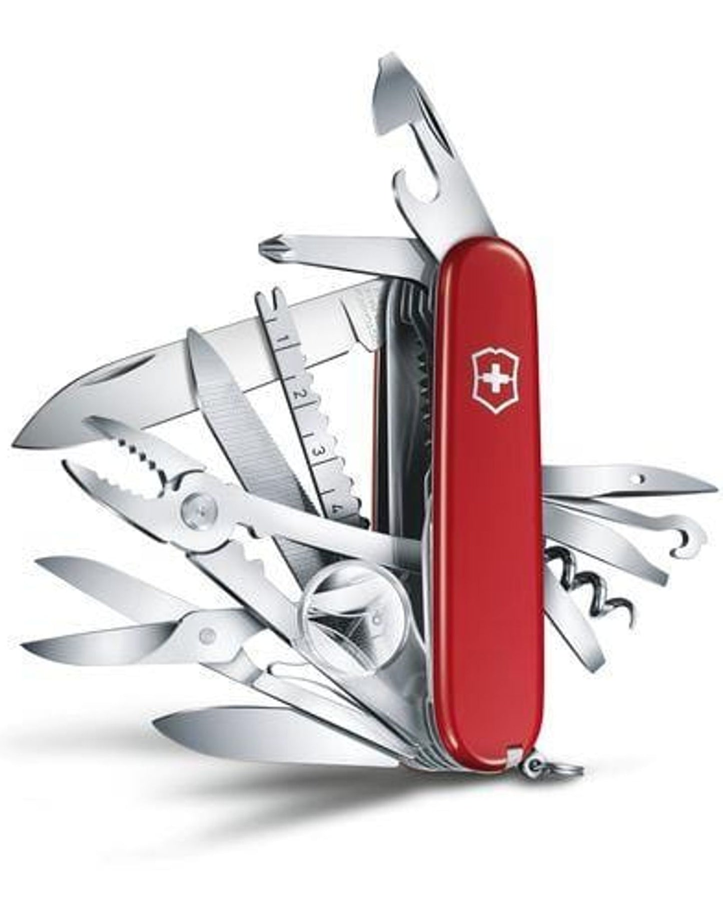 Victorinox Swiss Army Swiss Champ Medium Pocket Knife 91mm Red With 33 Functions - 1.6795
