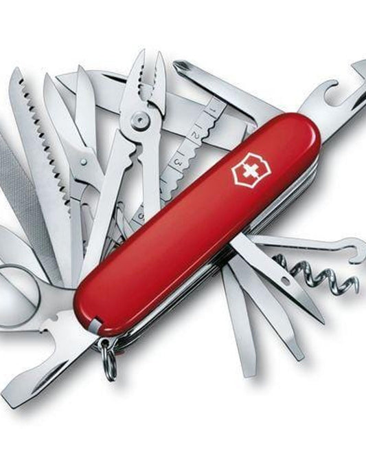 Victorinox Swiss Army Swiss Champ Medium Pocket Knife 91mm Red With 33 Functions - 1.6795