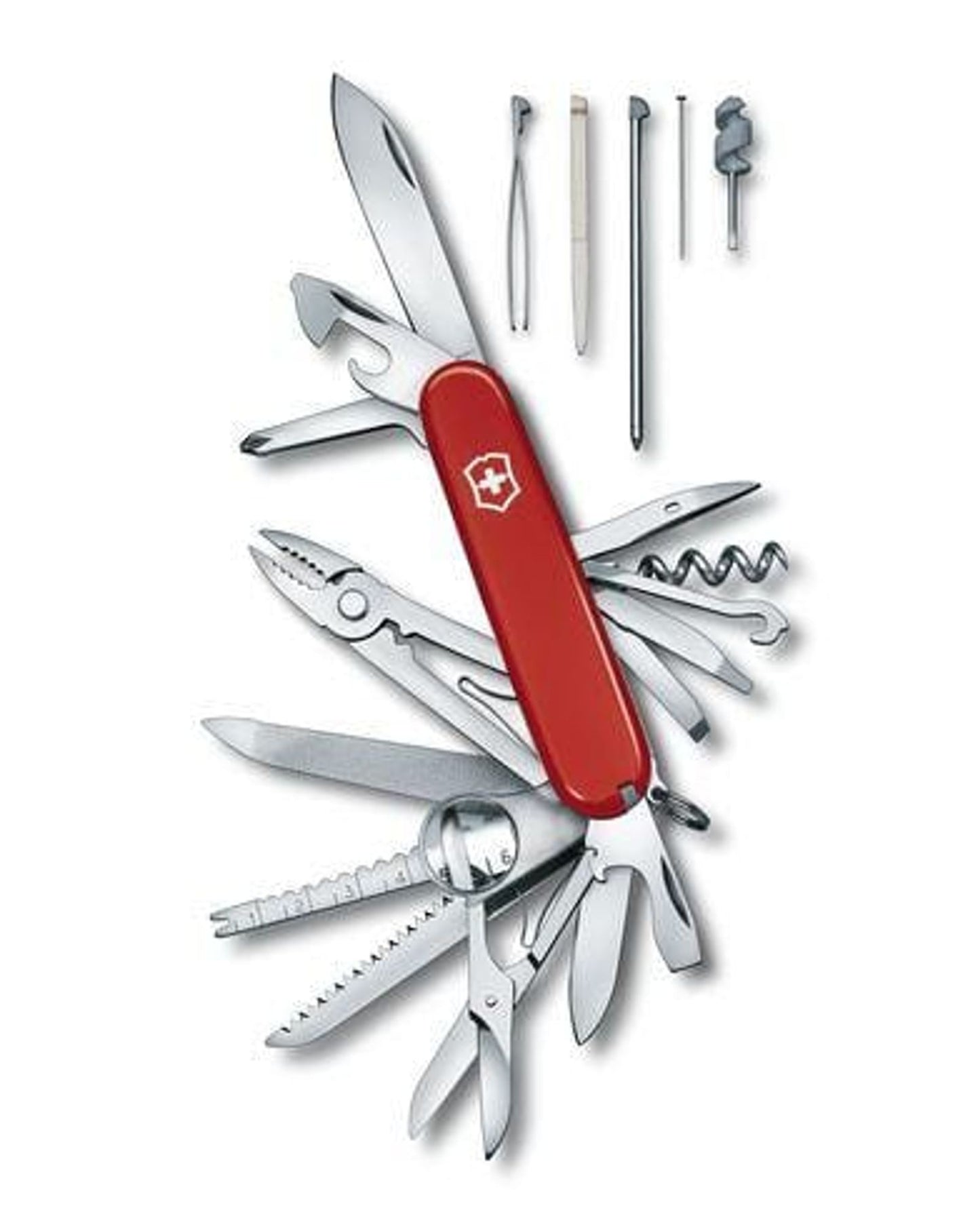 Victorinox Swiss Army Swiss Champ Medium Pocket Knife 91mm Red With 33 Functions - 1.6795