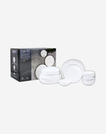 Cuisine Art Bella Bone China Dinner Set for Every Meals - 18 Pieces|6 Dinner Plates (Dia 26.4cm) 6 Side Plates, 6 Bowls (Dia 13.3xH4.7cm) White |Elegant Plates for Everyday Dining & Special Occasions